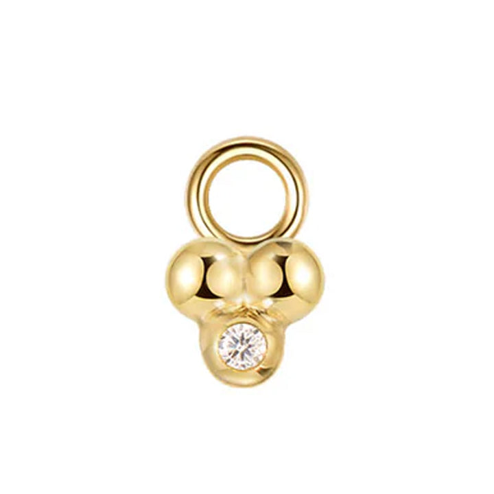 "Ezra 3" Charm in Gold with Diamond