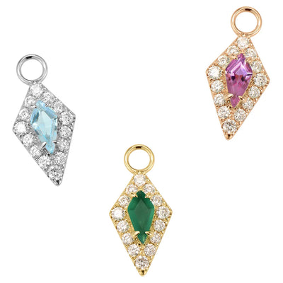 "Bianca" Charm in Gold with Genuine Gemstones