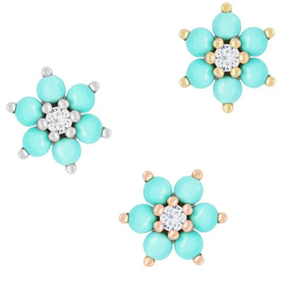 threadless: "Cultivate" End in Gold with Turquoise & CZ