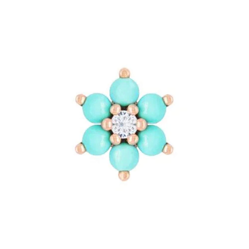 threadless: "Cultivate" End in Gold with Turquoise & CZ