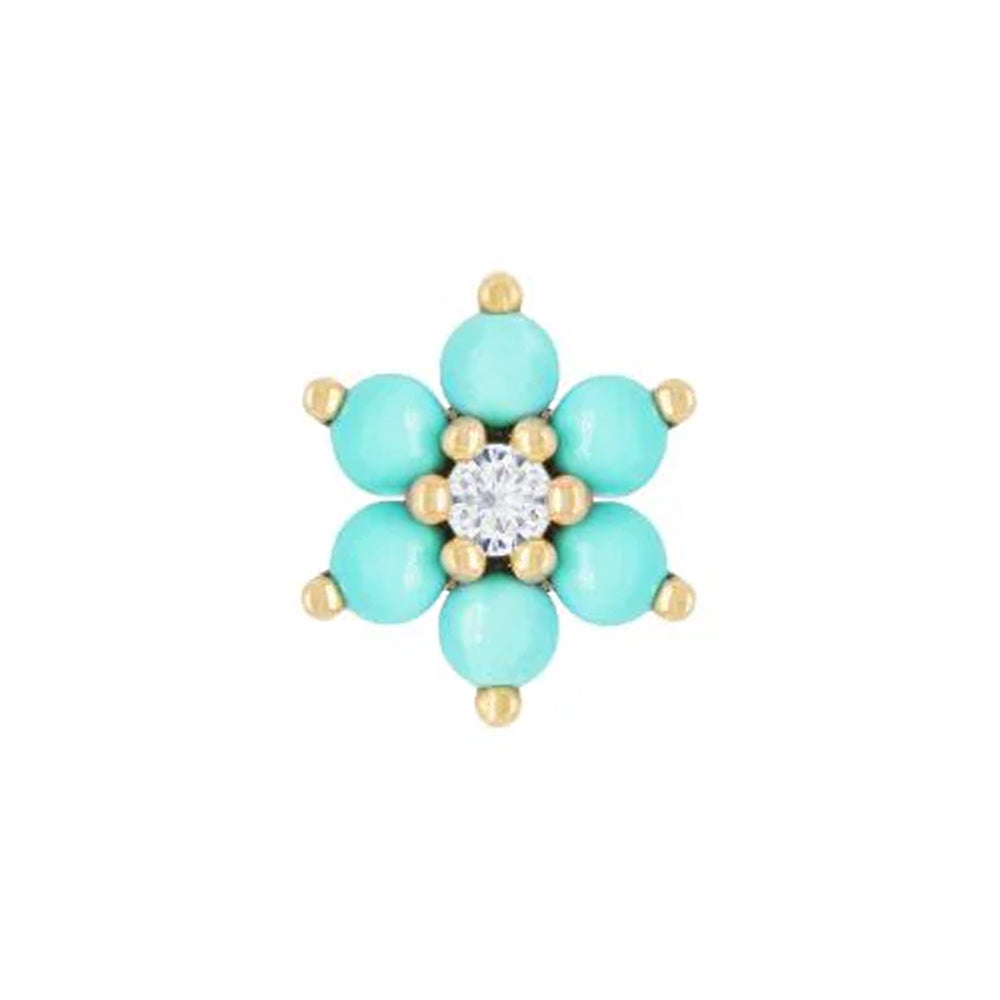 threadless: "Cultivate" End in Gold with Turquoise & CZ