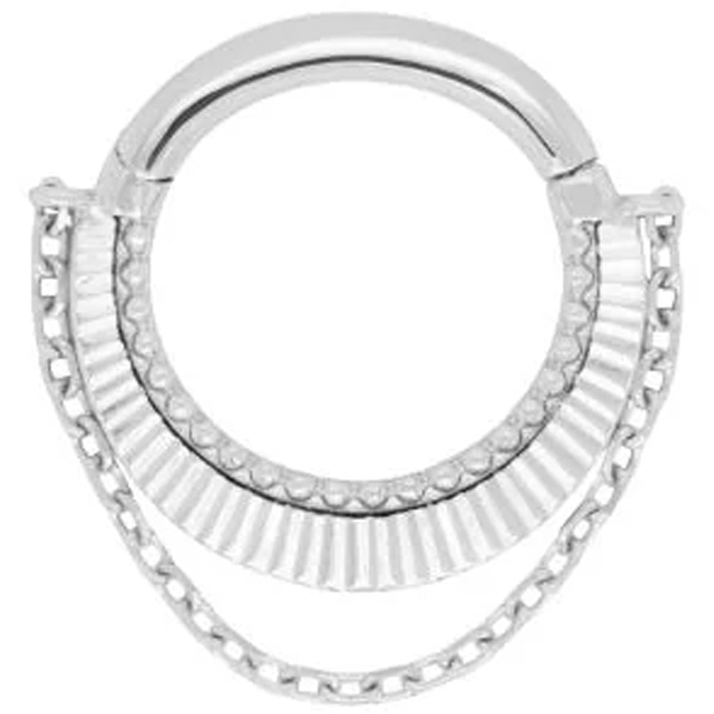 "Republique" with Chains Hinge Ring / Clicker in Gold