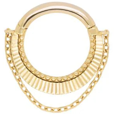 "Republique" with Chains Hinge Ring / Clicker in Gold