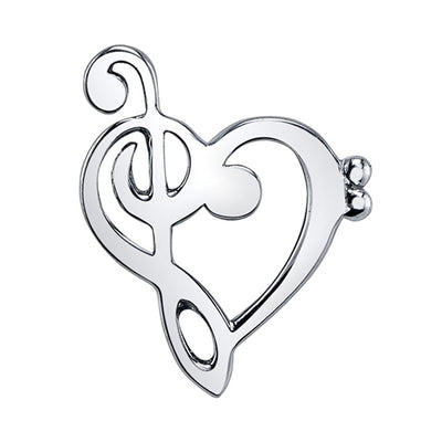 Heart Clef Threaded End in Gold & Platinum