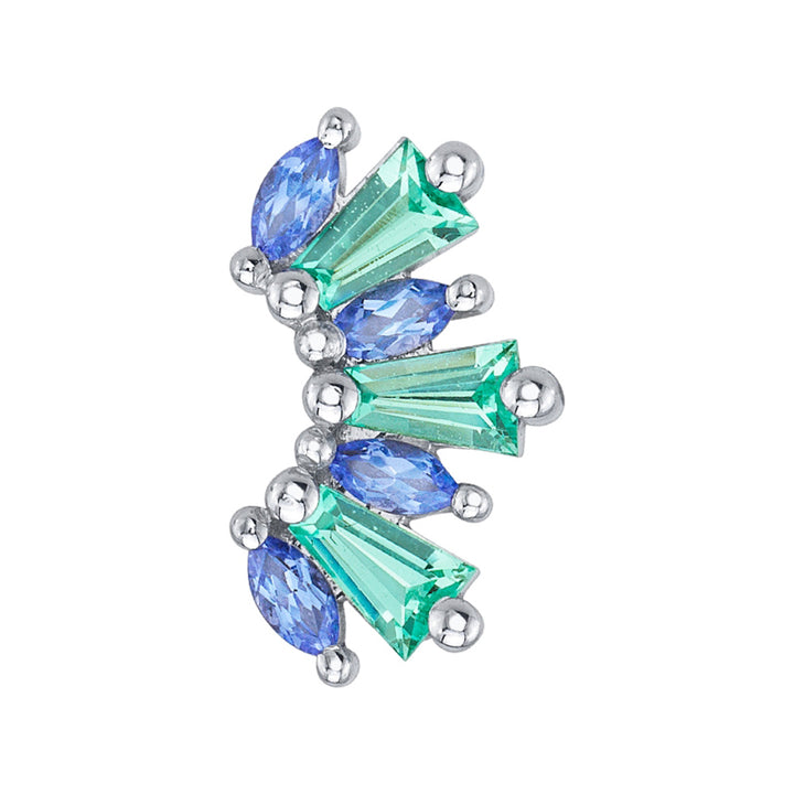 "El Rey" Threaded End in Gold & Platinum with Chatham Chrysoberyl & Tanzanite
