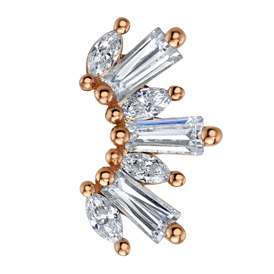 "El Rey" Threaded End in Gold & Platinum with DIAMONDS