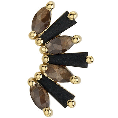 "El Rey" Threaded End in Gold & Platinum with Sandblasted Onyx & Zawadi Sapphire
