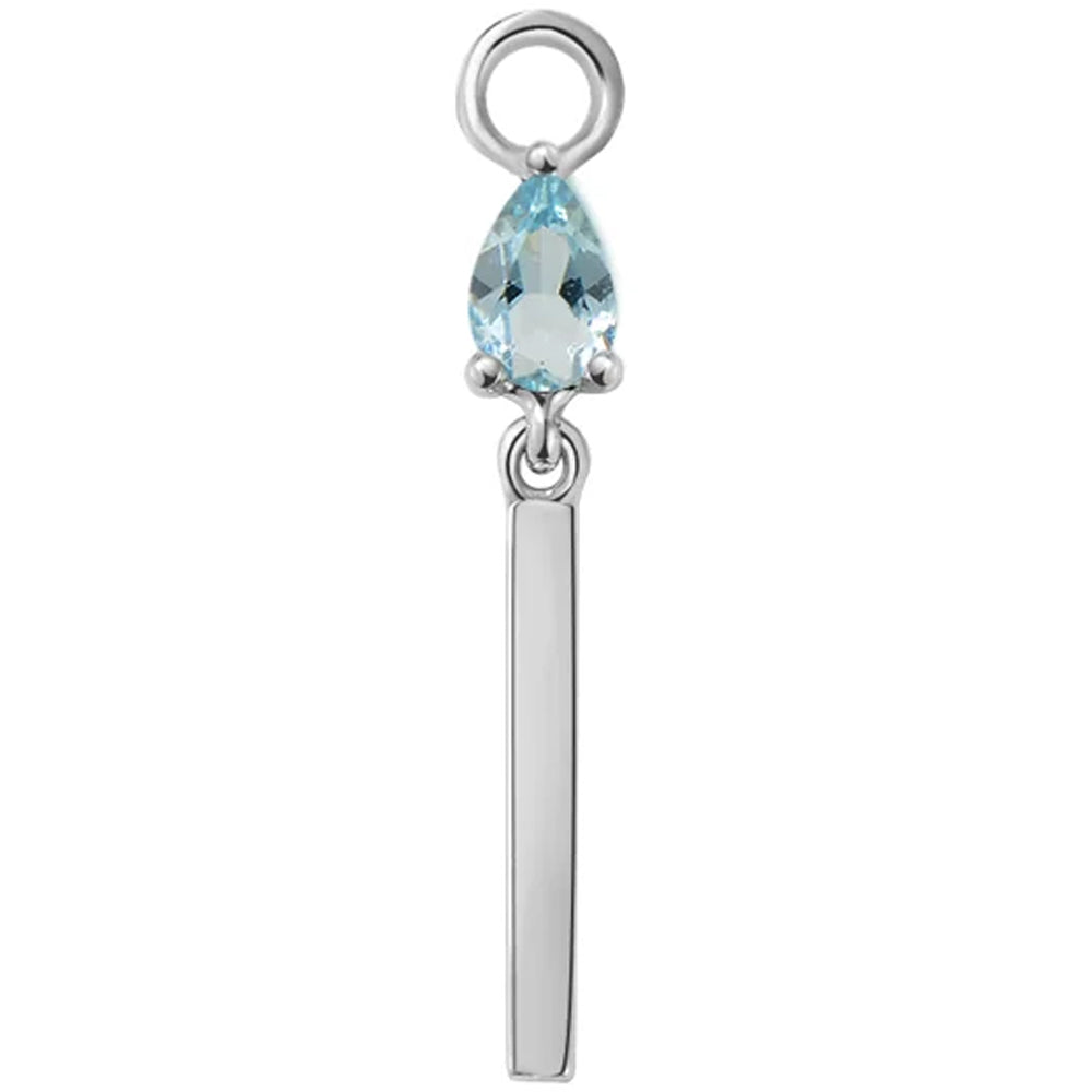 "Jordana" Charm in Gold with Colored Genuine Gemstones