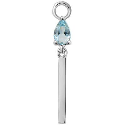"Jordana" Charm in Gold with Colored Genuine Gemstones