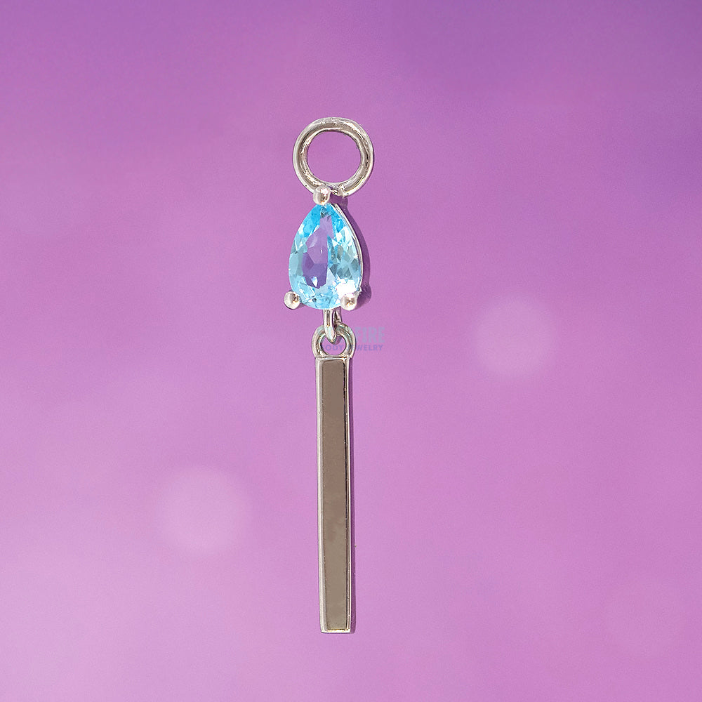 "Jordana" Charm in Gold with Colored Genuine Gemstones