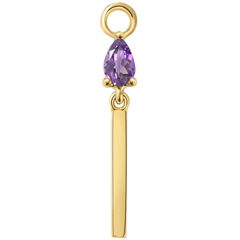"Jordana" Charm in Gold with Colored Genuine Gemstones