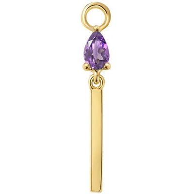 "Jordana" Charm in Gold with Colored Genuine Gemstones
