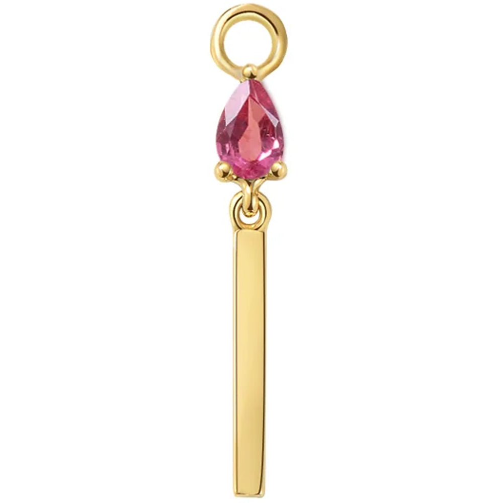 "Jordana" Charm in Gold with Colored Genuine Gemstones