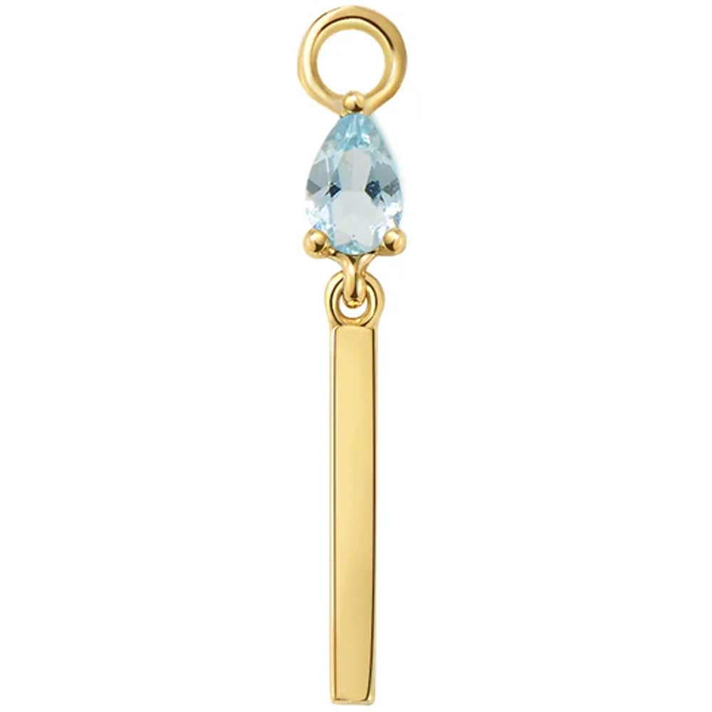 "Jordana" Charm in Gold with Colored Genuine Gemstones