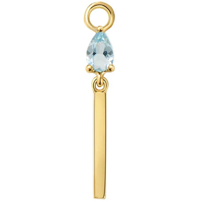 "Jordana" Charm in Gold with Colored Genuine Gemstones