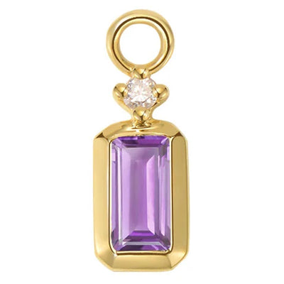 "Chloe" Charm in Gold with Colored Genuine Gemstones