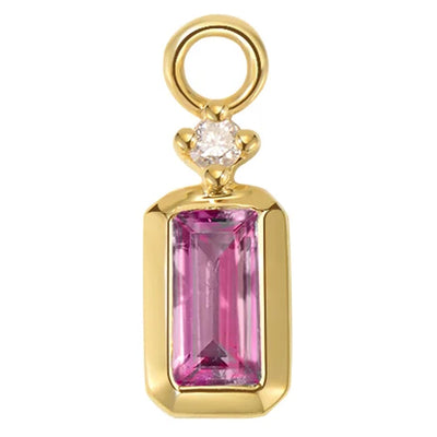 "Chloe" Charm in Gold with Colored Genuine Gemstones