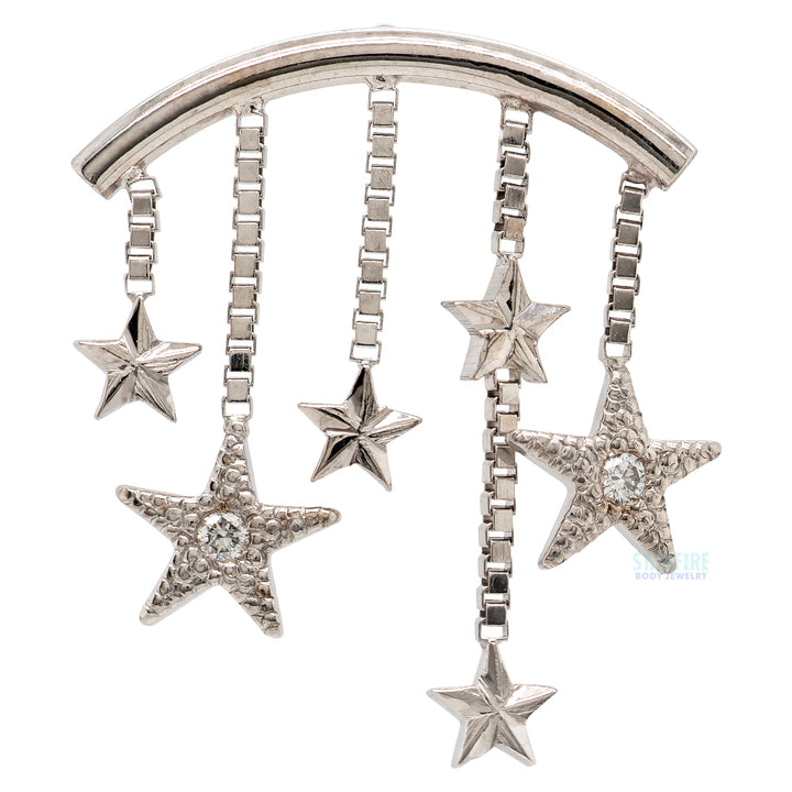 "Wish Upon a Star" Hidden Helix Threaded End in Gold & Platinum with DIAMONDS