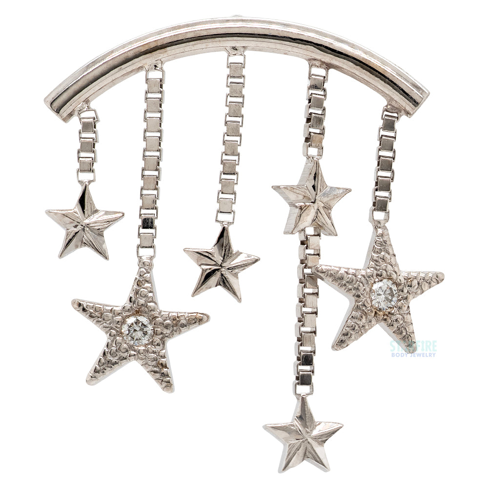 "Wish Upon a Star" Hidden Helix Threaded End in Gold & Platinum with DIAMONDS