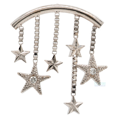 "Wish Upon a Star" Hidden Helix Threaded End in Gold & Platinum with DIAMONDS