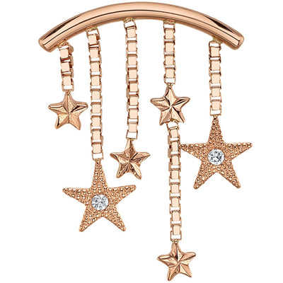 "Wish Upon a Star" Hidden Helix Threaded End in Gold & Platinum with DIAMONDS