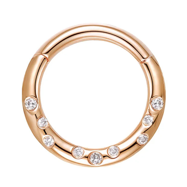 "Essie" Hinge Ring / Clicker in Gold with Diamonds