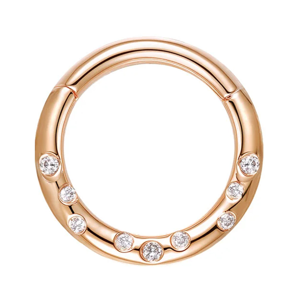 "Essie" Hinge Ring / Clicker in Gold with Diamonds