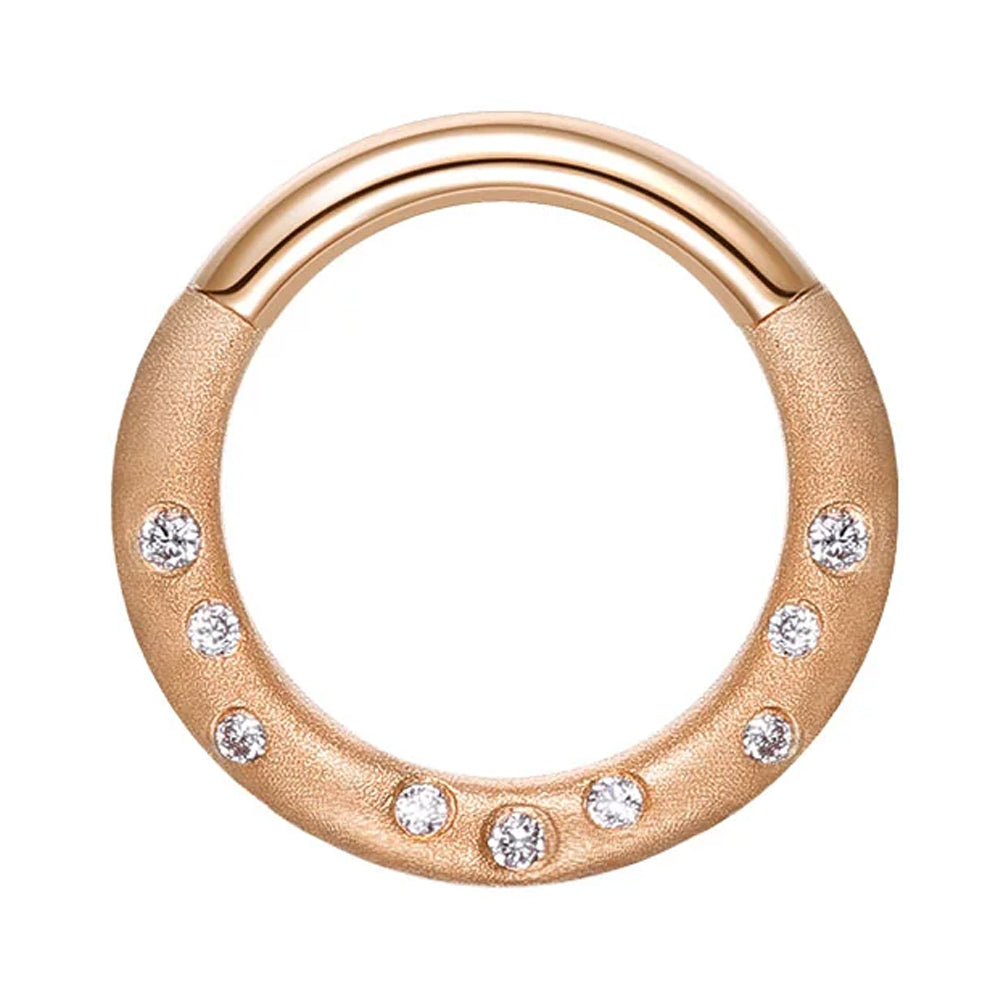 "Essie" Hinge Ring / Clicker in Gold with Diamonds