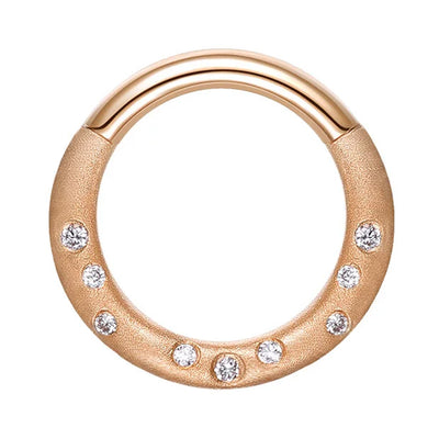 "Essie" Hinge Ring / Clicker in Gold with Diamonds