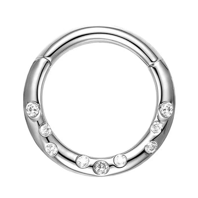 "Essie" Hinge Ring / Clicker in Gold with Diamonds