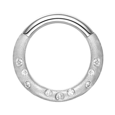 "Essie" Hinge Ring / Clicker in Gold with Diamonds