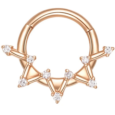 "Astera" Hinge Ring / Clicker in Gold with Diamonds