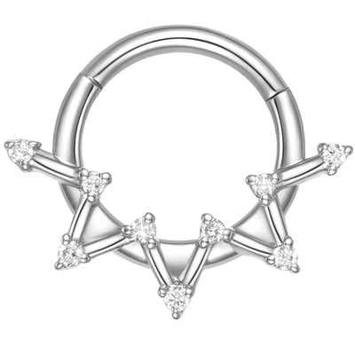"Astera" Hinge Ring / Clicker in Gold with Diamonds
