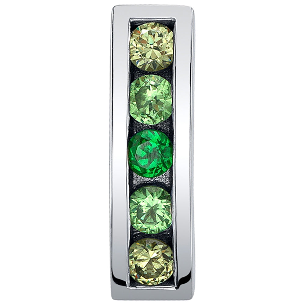 "Marava" 'Comfort Fit' Navel Curve in Gold & Platinum with Chrome Tsavorite, Tsavorite & Demantoid Garnet