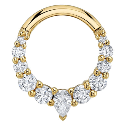 "Wendy" Hinge Ring in Gold & Platinum with DIAMONDS