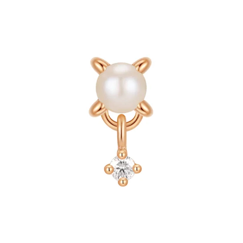 threadless: "Soft Serve" End in Gold with Pearl & Moissanite