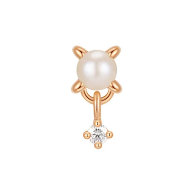 threadless: "Soft Serve" End in Gold with Pearl & Moissanite