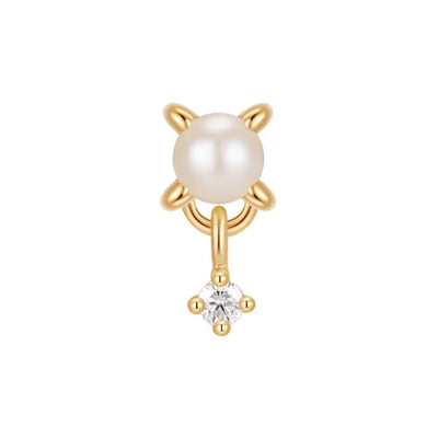 threadless: "Soft Serve" End in Gold with Pearl & Moissanite