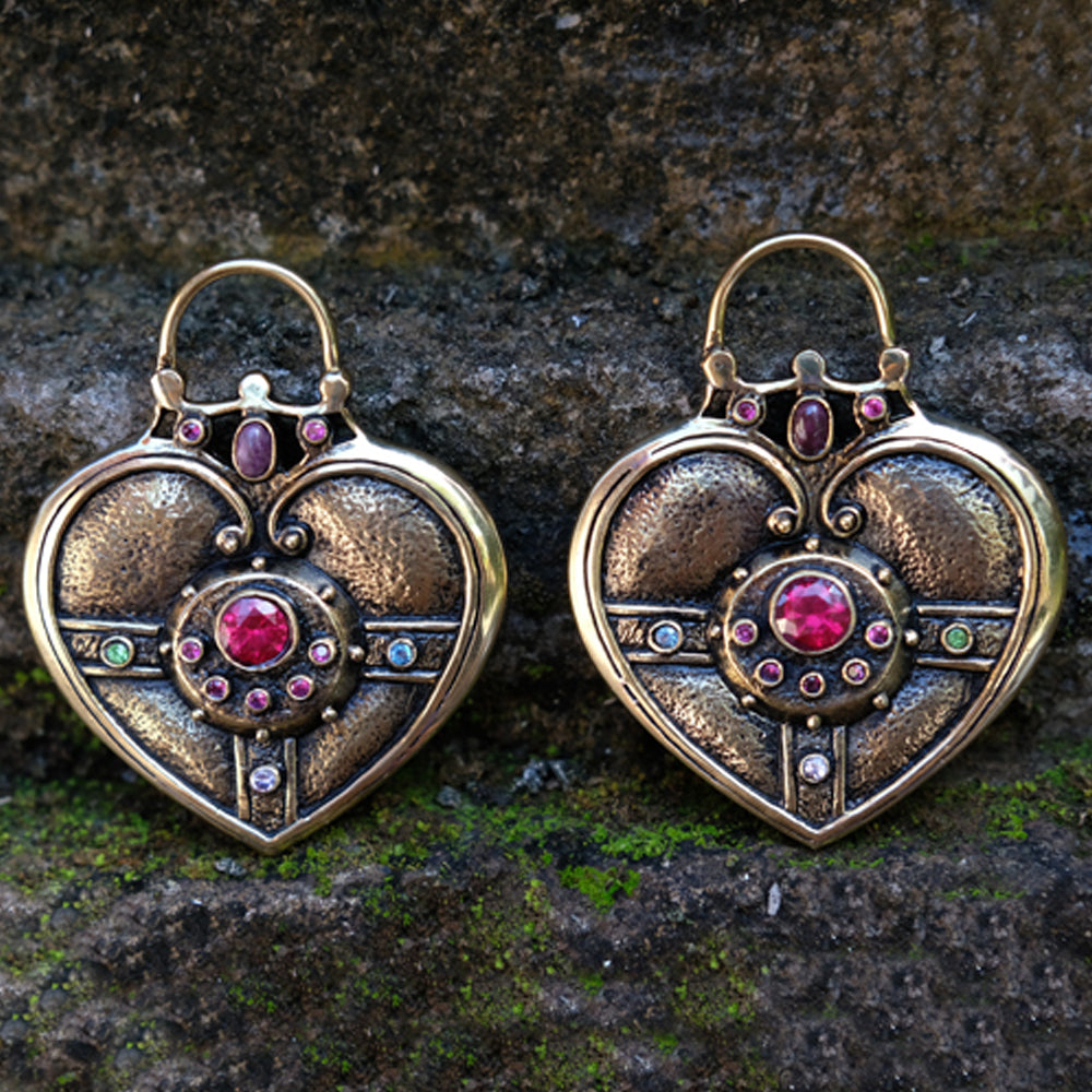 "Cosmic Heart Compact" Weights with Gemstones