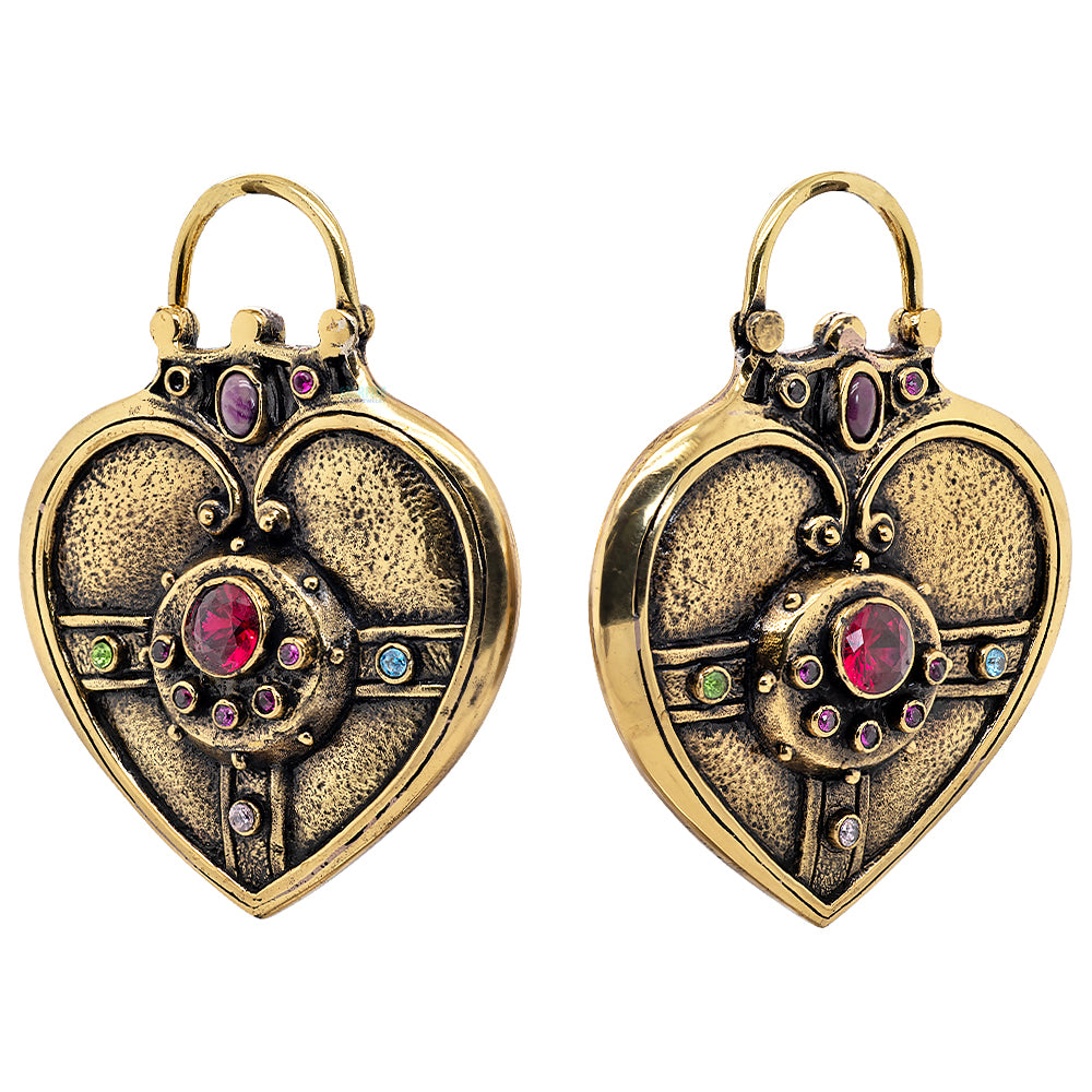 "Cosmic Heart Compact" Weights with Gemstones