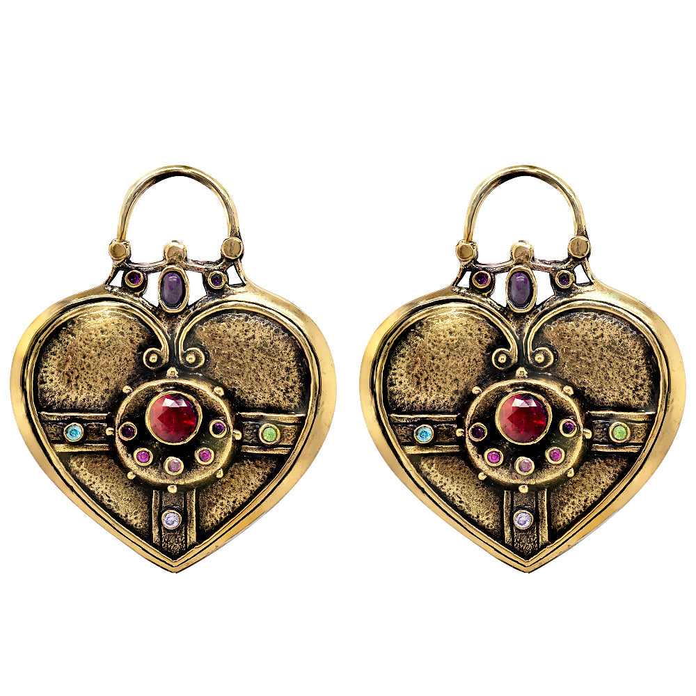 "Cosmic Heart Compact" Weights with Gemstones