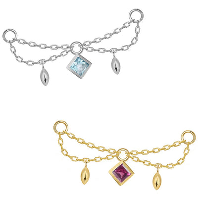 "Belle" Princess Chain Attachment in Gold with Genuine Gemstones