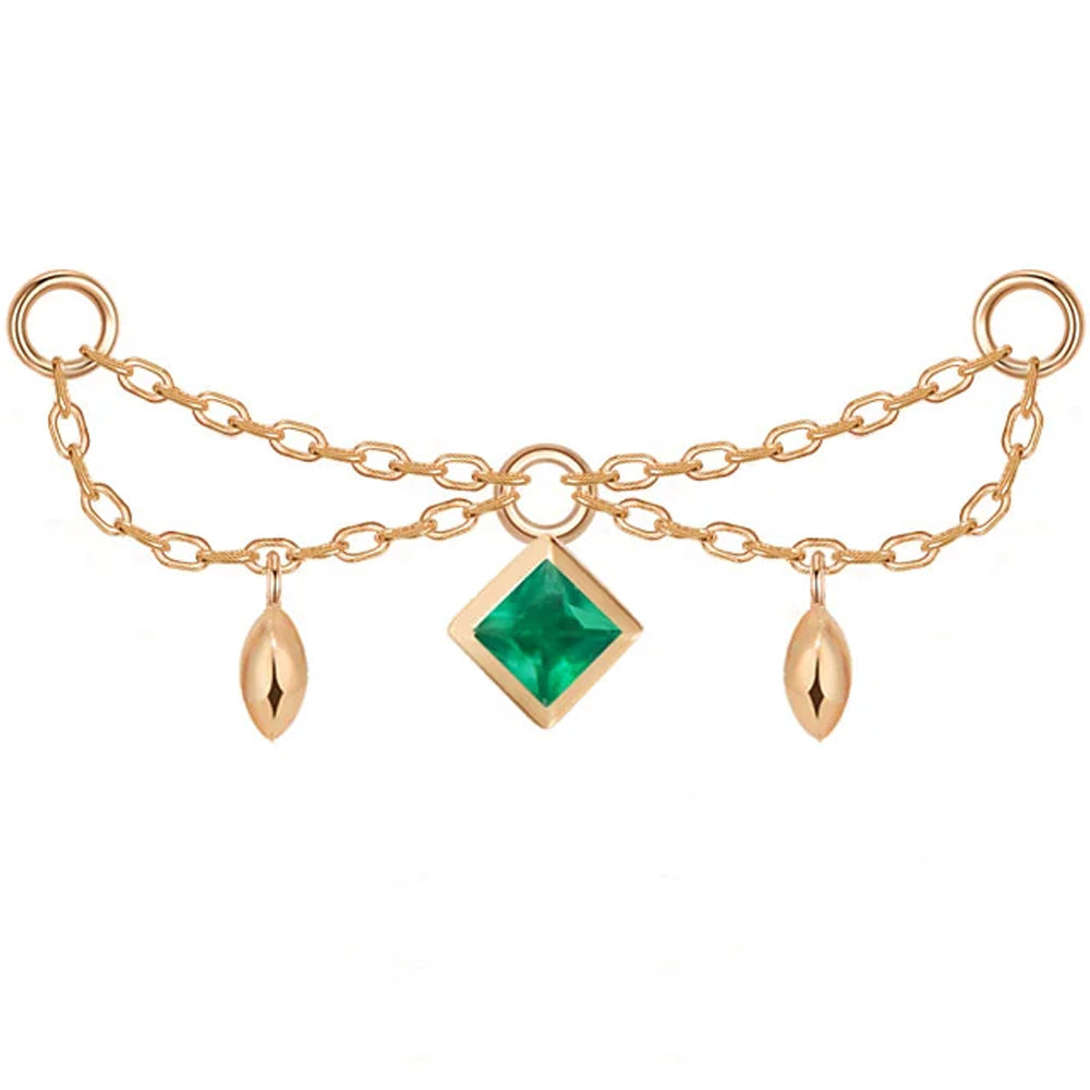 "Belle" Princess Chain Attachment in Gold with Genuine Gemstones