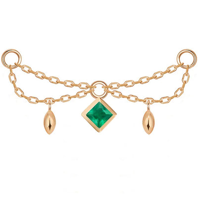 "Belle" Princess Chain Attachment in Gold with Genuine Gemstones