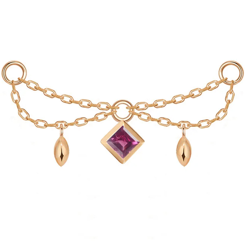 "Belle" Princess Chain Attachment in Gold with Genuine Gemstones