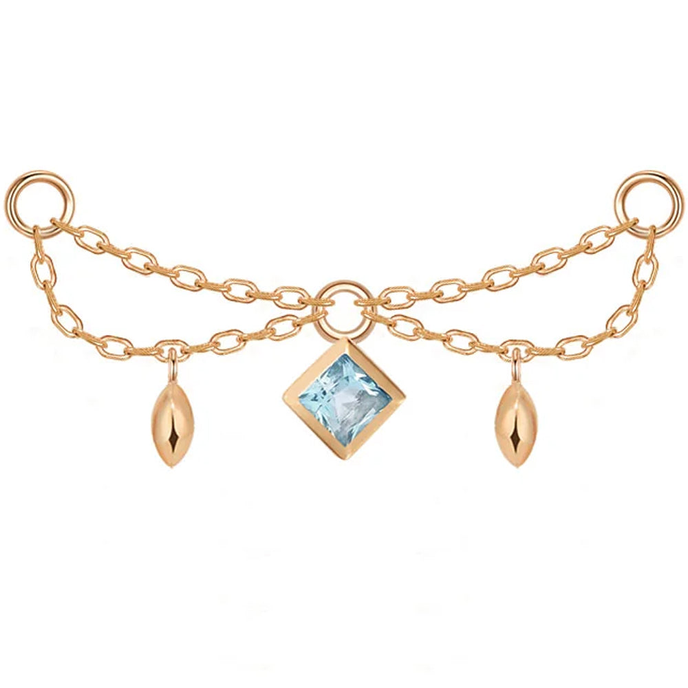 "Belle" Princess Chain Attachment in Gold with Genuine Gemstones