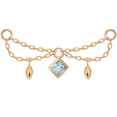 "Belle" Princess Chain Attachment in Gold with Genuine Gemstones