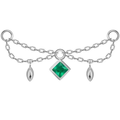"Belle" Princess Chain Attachment in Gold with Genuine Gemstones