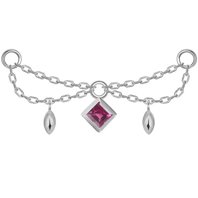 "Belle" Princess Chain Attachment in Gold with Genuine Gemstones