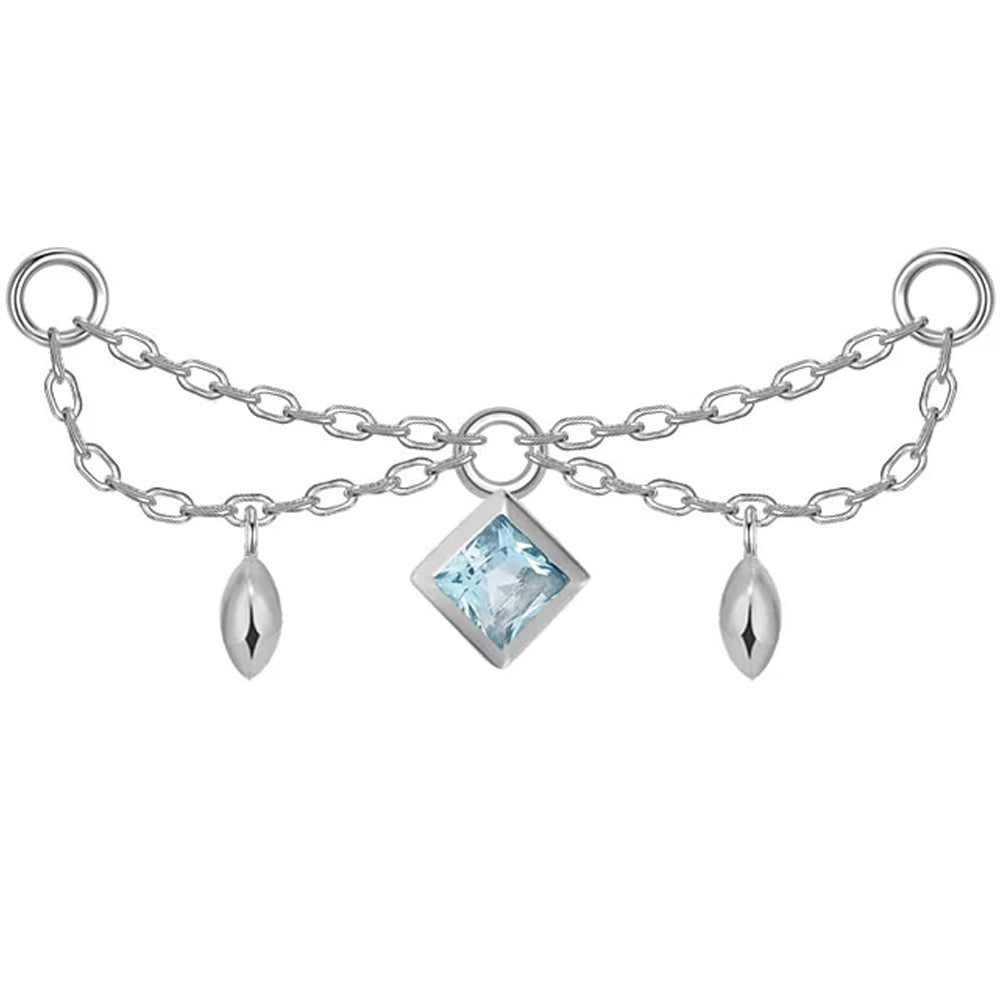 "Belle" Princess Chain Attachment in Gold with Genuine Gemstones